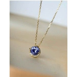 Blue sapphire gold plated minimal necklace